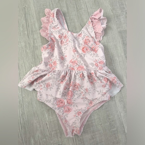 Prettiest Floral Pink Bathing Suit - Picture 1 of 3